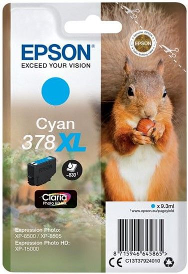 Epson 378 XL, azúrová (C13T37924010)